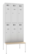 Garderobenschrank Sus 332 W, mit untergabauter Sitzbank P331 W