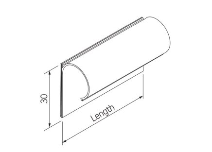 Etikettenhalter LH-3020CS, 200 x 30 mm - 2