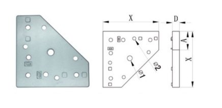 Eckflansch für Profile KFG-40